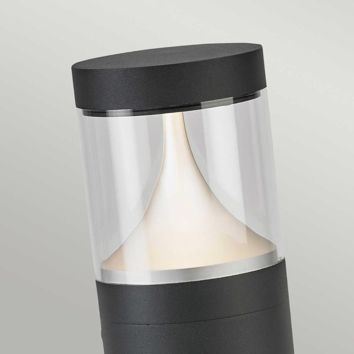 norlys egersund led short graphite outdoor bollard light Close Up