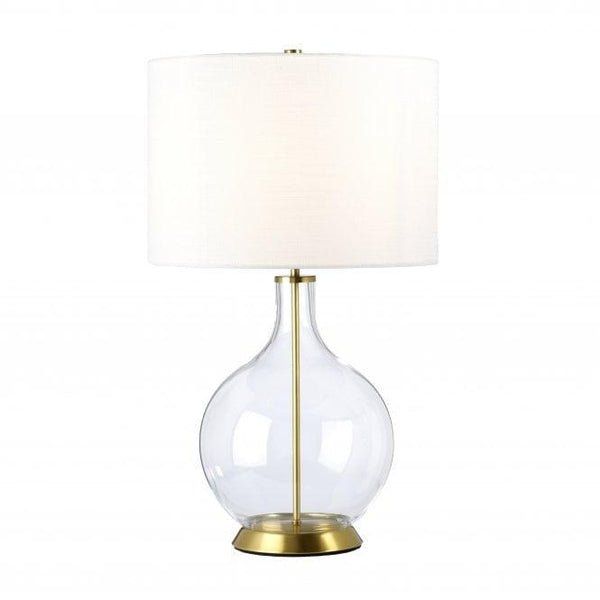 Elstead Orb 1 Brass Table Lamp With White Shade-Elstead Lighting-Living-Room-Tiffany Lighting Direct-[image-position]