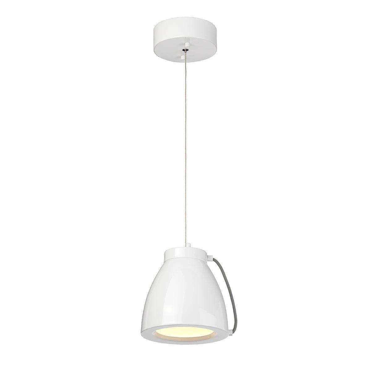 Elstead Europa 1 Light Small LED White Ceiling Pendant-Ceiling Pendant Lights-Elstead Lighting-1-Tiffany Lighting Direct