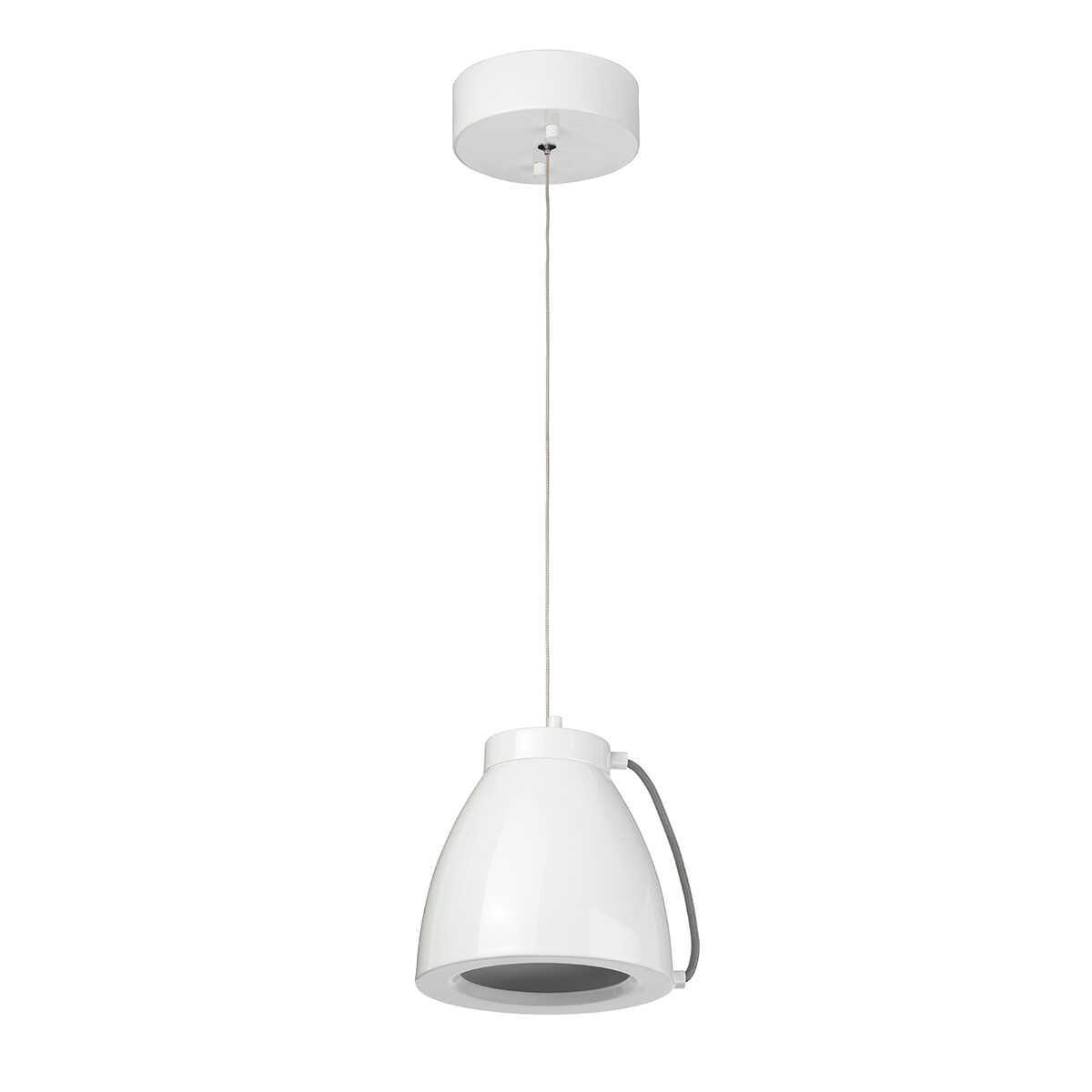 Elstead Europa 1 Light Small LED White Ceiling Pendant-Ceiling Pendant Lights-Elstead Lighting-3-Tiffany Lighting Direct