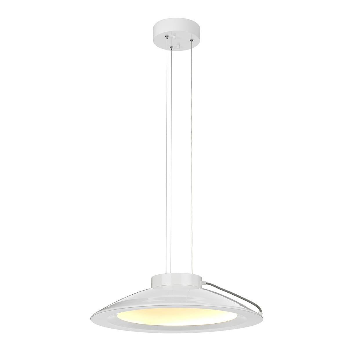 Elstead Europa 1 Light Large LED White Ceiling Pendant-Ceiling Pendant Lights-Elstead Lighting-1-Tiffany Lighting Direct