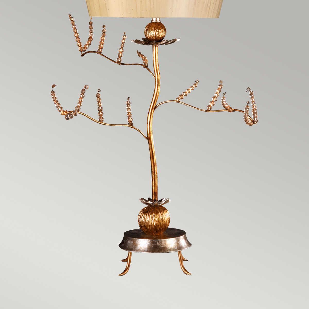 Flambeau Kristal 1 Light Table Lamp - Putty & Gold Leaf 2