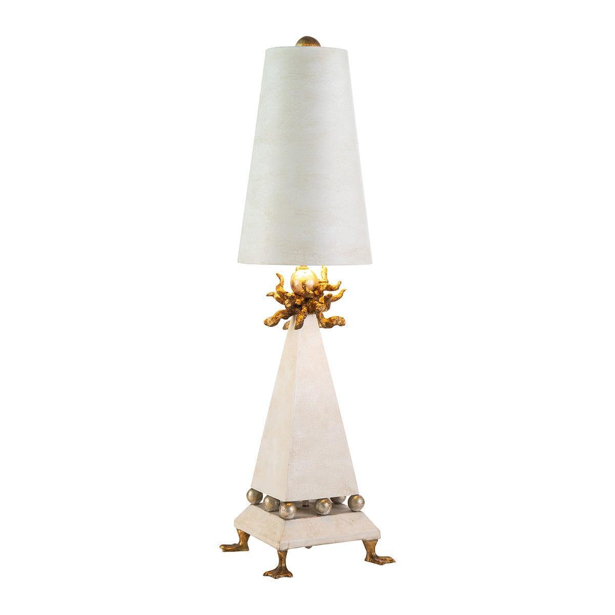 Flambeau Leda 1 Light Table Lamp - Cream Patina 1