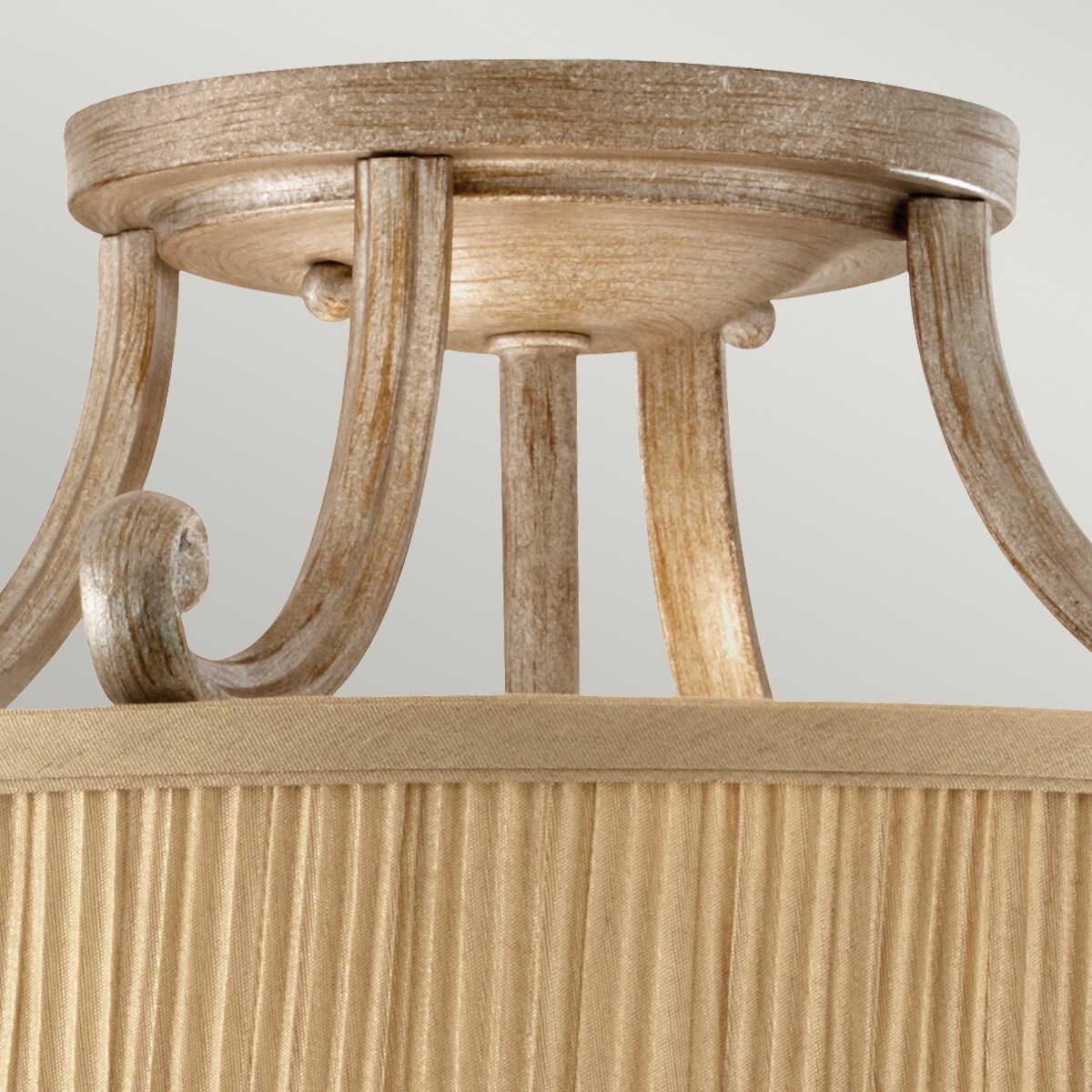 Feiss Abbey Semi-Flush Gold Ceiling Light Hallway close up