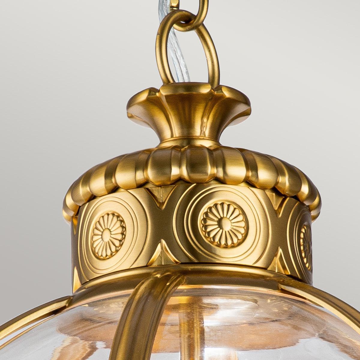 Feiss Adams 3 Light Pendant Chandelier - Brushed Brass-Ceiling Pendant Lights-Elstead Lighting-2-Tiffany Lighting Direct
