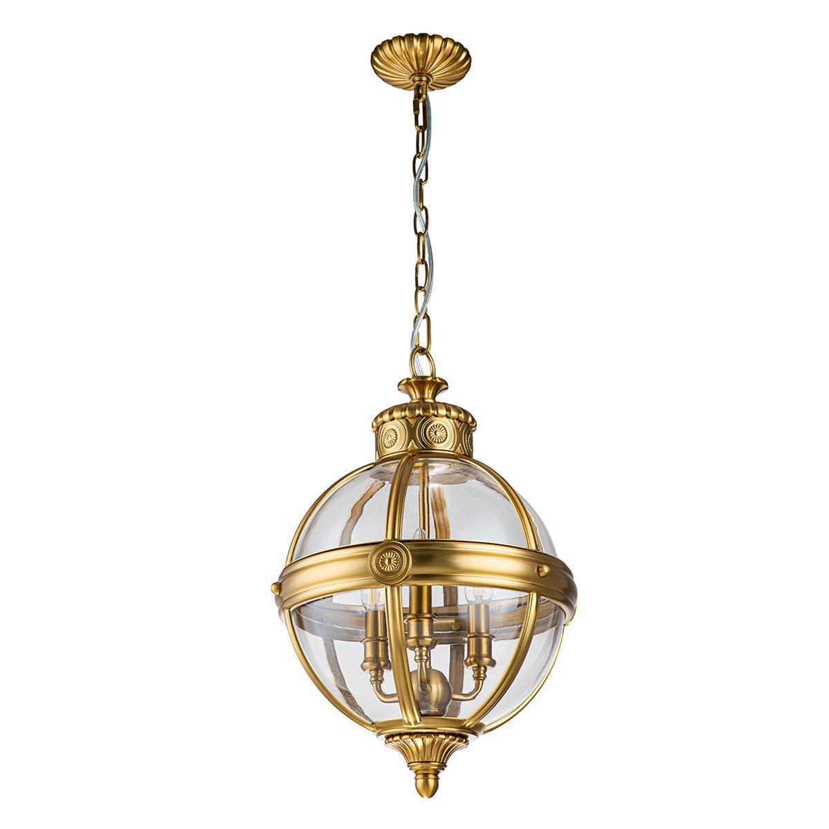 Feiss Adams 3 Light Pendant Chandelier - Brushed Brass-Ceiling Pendant Lights-Elstead Lighting-5-Tiffany Lighting Direct