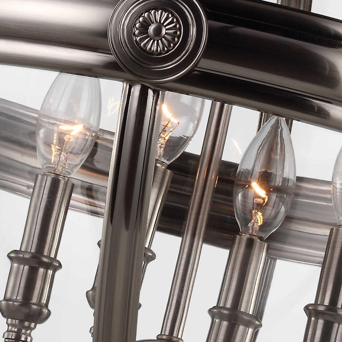 Feiss Adams Nickel Ceiling Lantern - 4 Light-Ceiling Pendant Lights-Elstead Lighting-9-Tiffany Lighting Direct