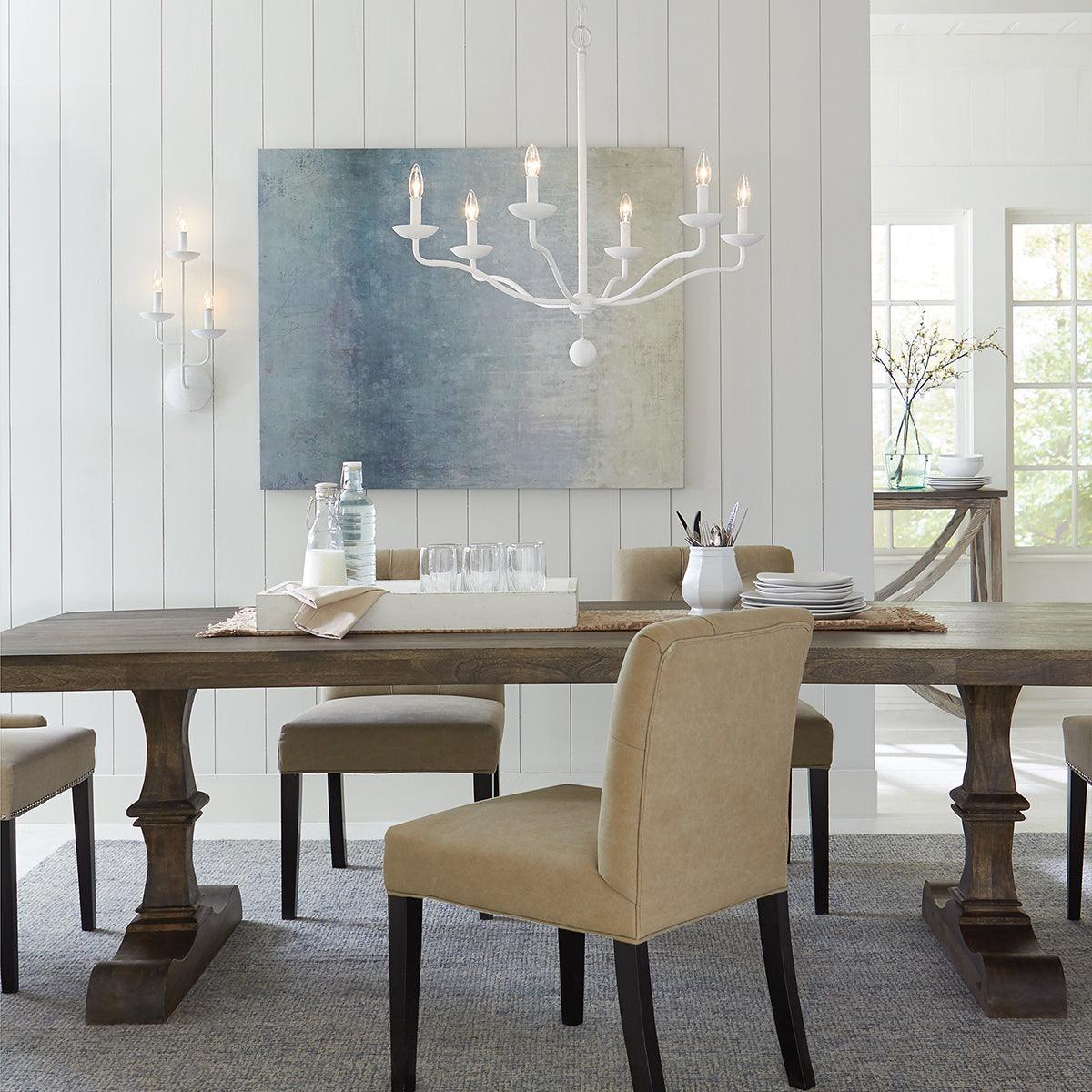 Feiss Annie 6 Light White Chandelier-Elstead Lighting-2-Tiffany Lighting Direct