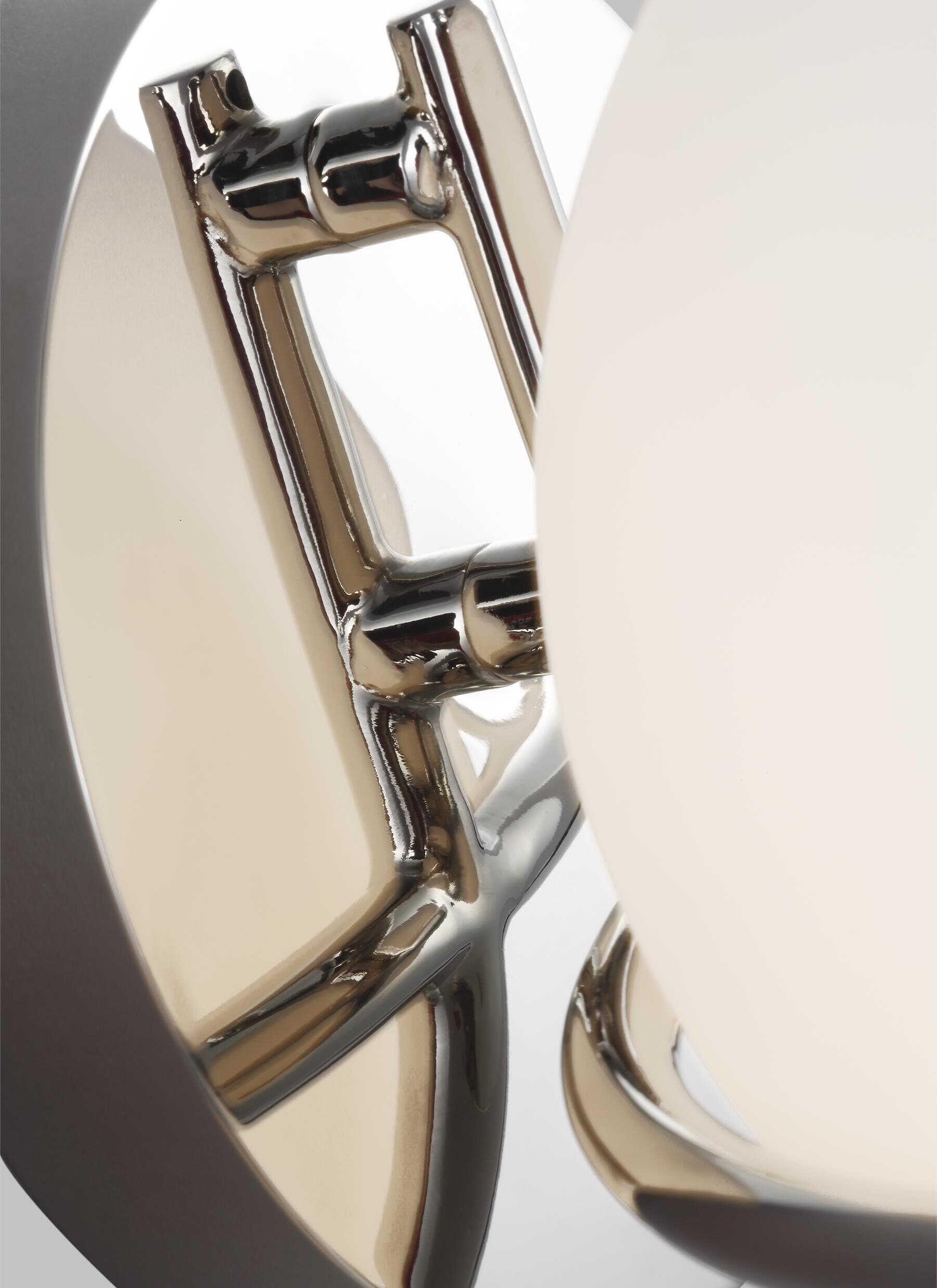 feiss apollo 1 light polished nickel wall light Close Up