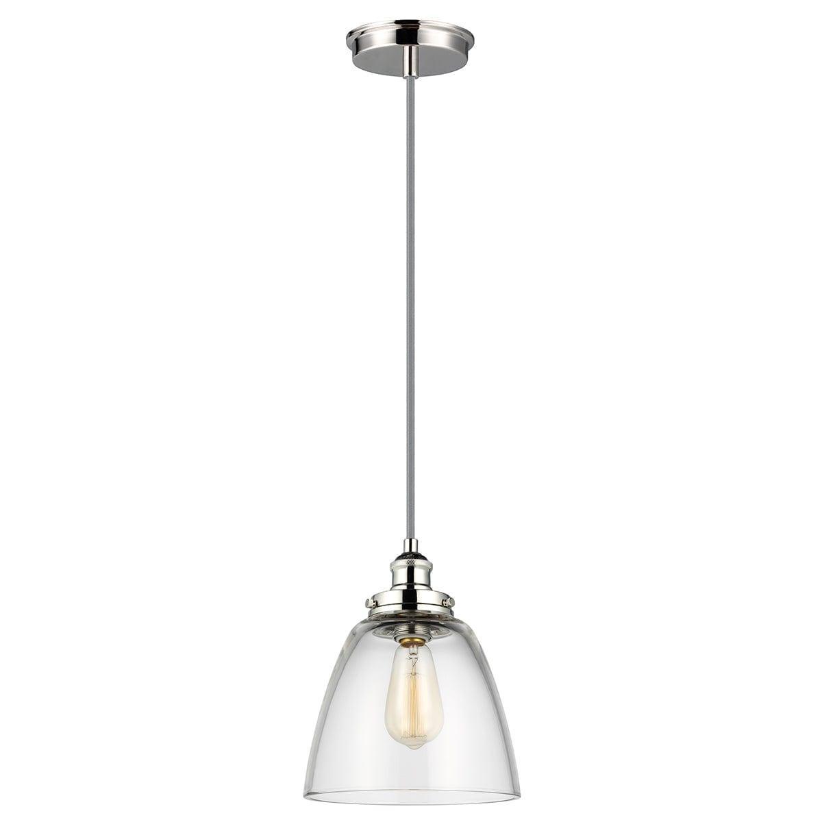 Feiss Baskin 1 Light Polished Nickel Ceiling Pendant Light-Ceiling Pendant Lights-Elstead Lighting-1-Tiffany Lighting Direct