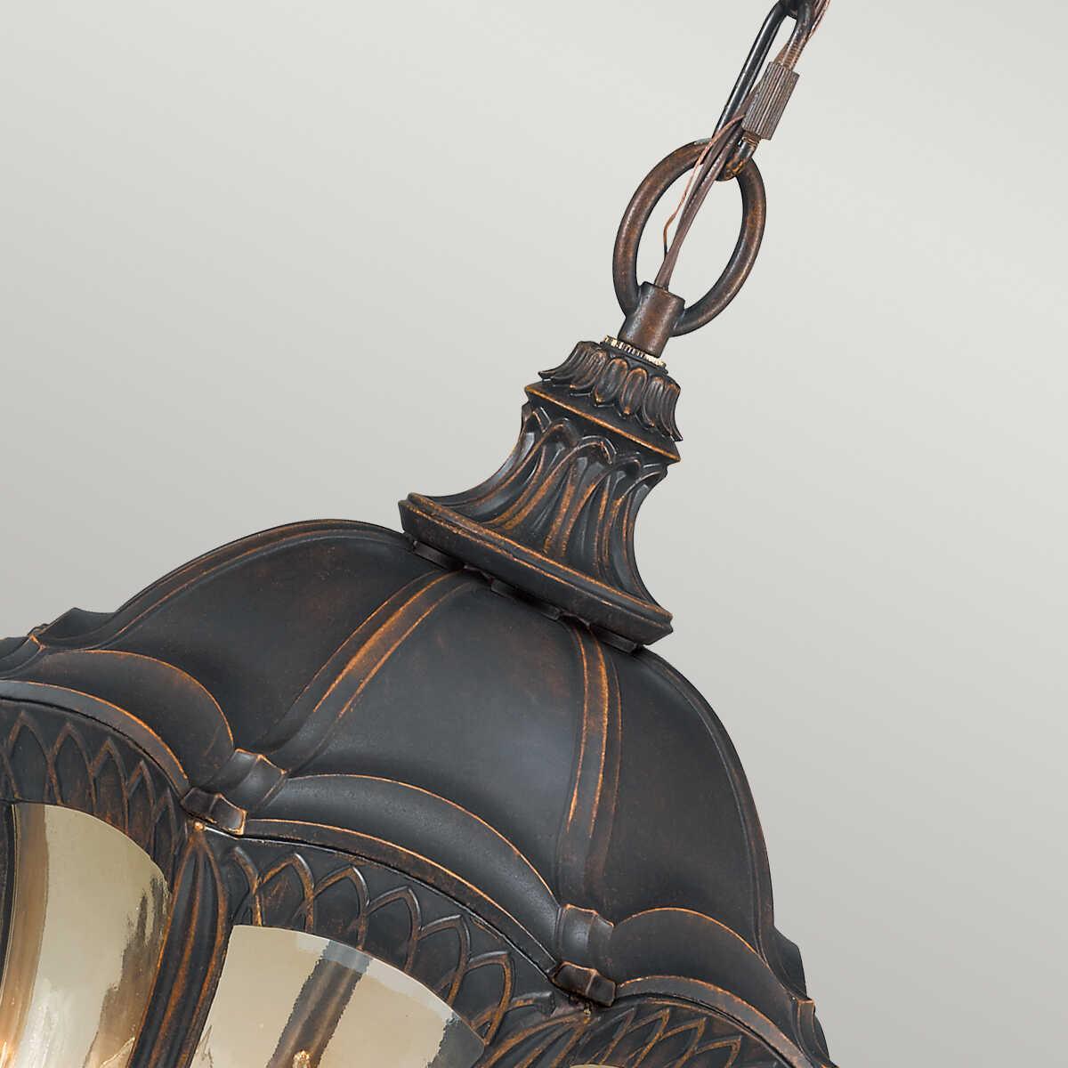 elstead baton rouge walnut finish duo mount outdoor pendant lantern Living Room Close Up
