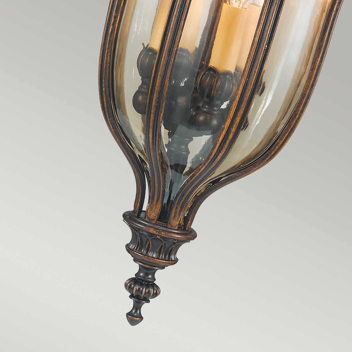 elstead baton rouge walnut finish duo mount outdoor pendant lantern Detailed Close Up