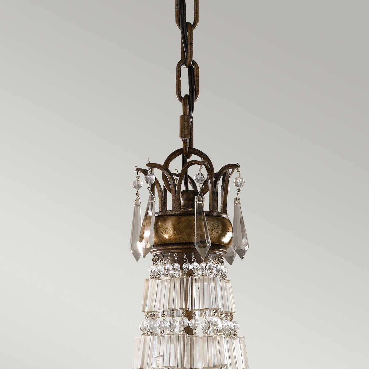 Feiss Bellini 6 Light Bronze & Quartz Crystal Chandelier-Elstead Lighting-5-Tiffany Lighting Direct
