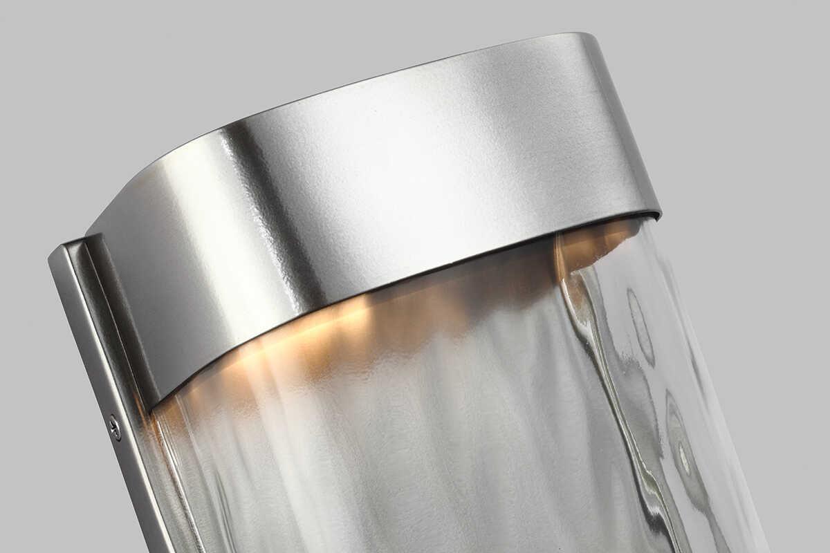 elstead bennie large brushed steel outdoor led wall light Close Up