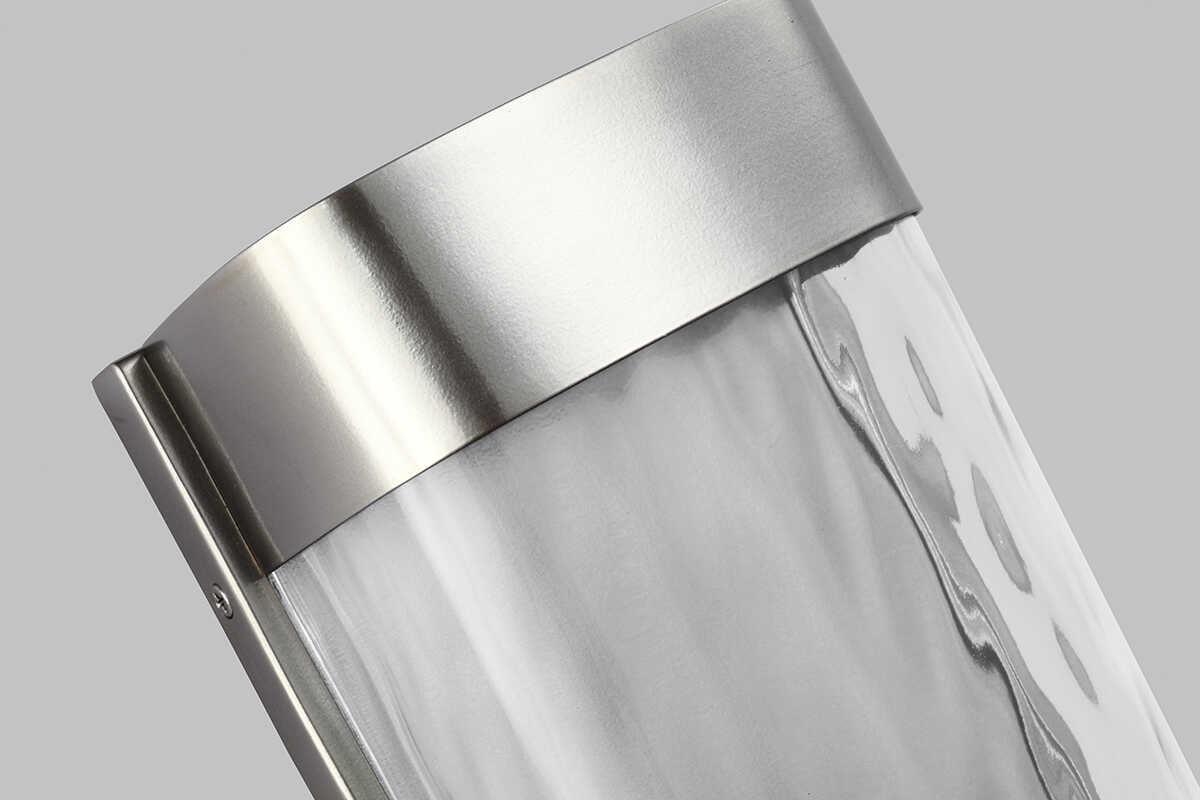 elstead bennie large brushed steel outdoor led wall light Detailed Close Up