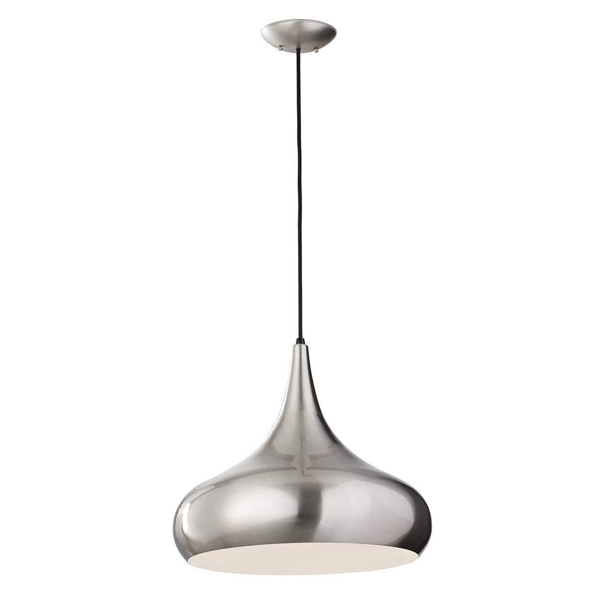 Feiss Beso 1 Light Large Brushed Steel Ceiling Pendant-Ceiling Pendant Lights-Elstead Lighting-1-Tiffany Lighting Direct