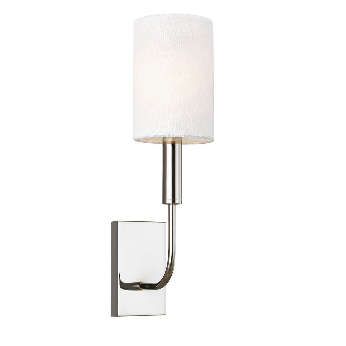 feiss brianna 1 light polished nickel wall light