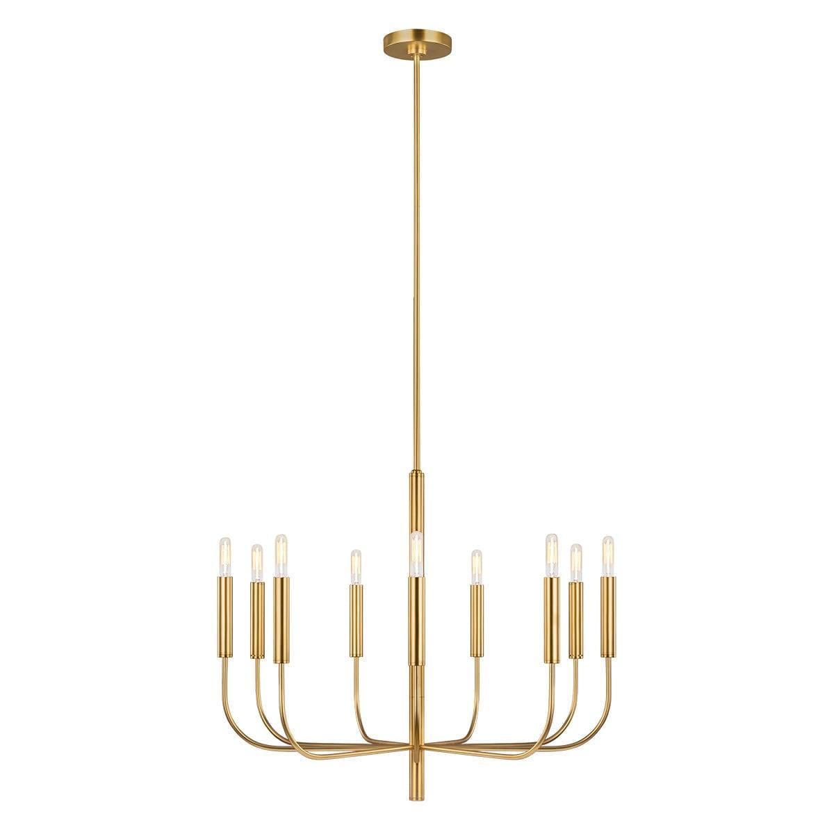 Feiss Brianna 9 Light Chandelier - Burnished Brass-Elstead Lighting-1-Tiffany Lighting Direct