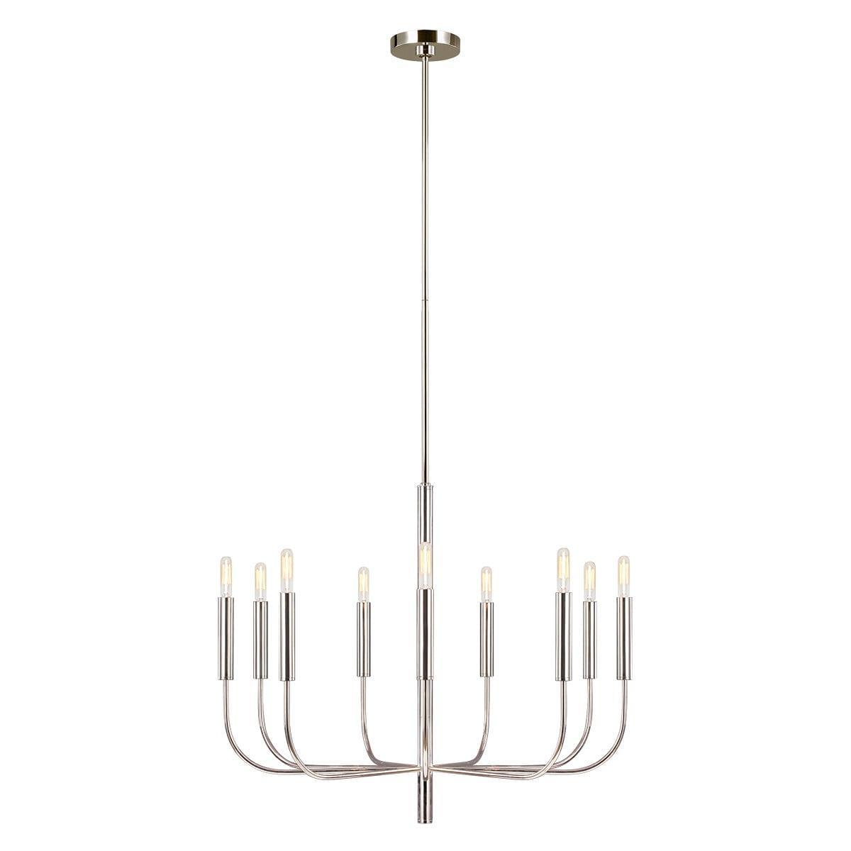 Feiss Brianna 9 Light Chandelier - Polished Nickel-Elstead Lighting-1-Tiffany Lighting Direct
