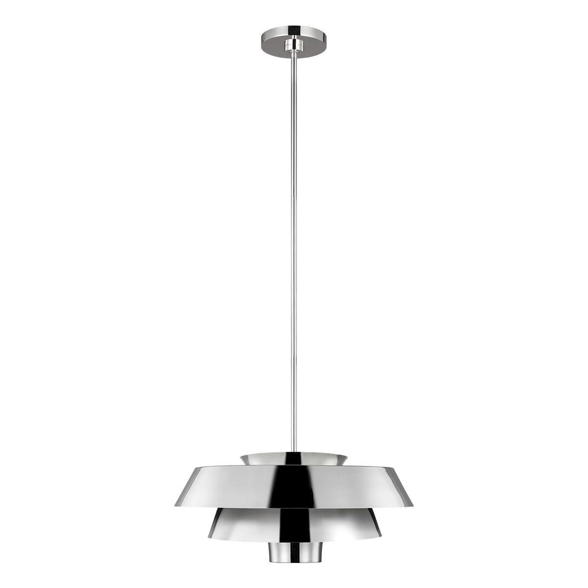 Feiss Brisbin 1 Light Polished Nickel Ceiling Pendant-Ceiling Pendant Lights-Elstead Lighting-1-Tiffany Lighting Direct