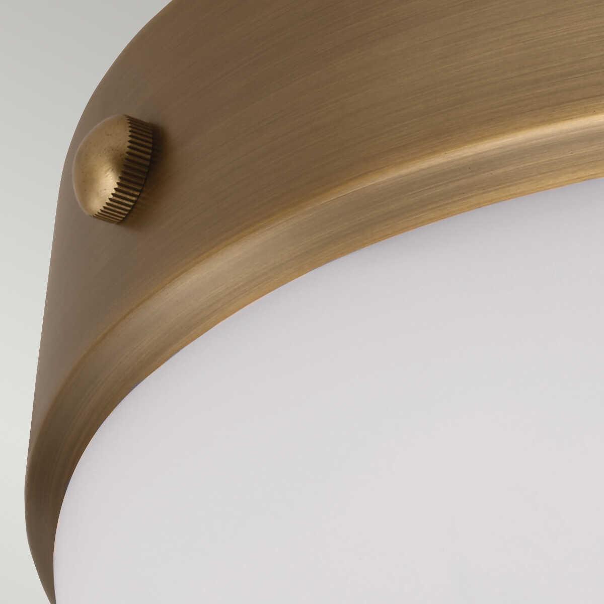 Feiss Cadence Antique Brass Flush Ceiling Light Hallway close up