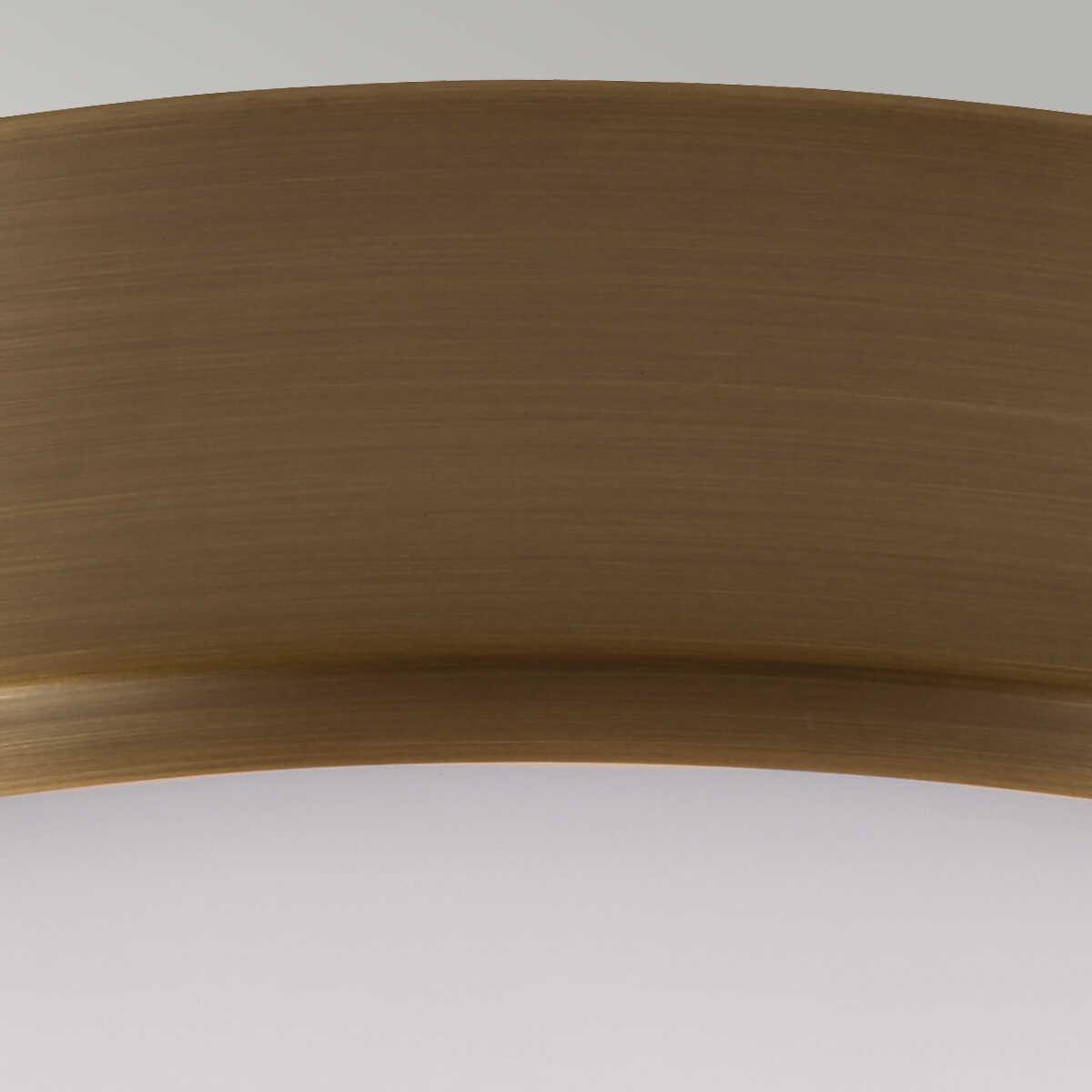 Feiss Cadence Antique Brass Flush Ceiling Light Living room close up