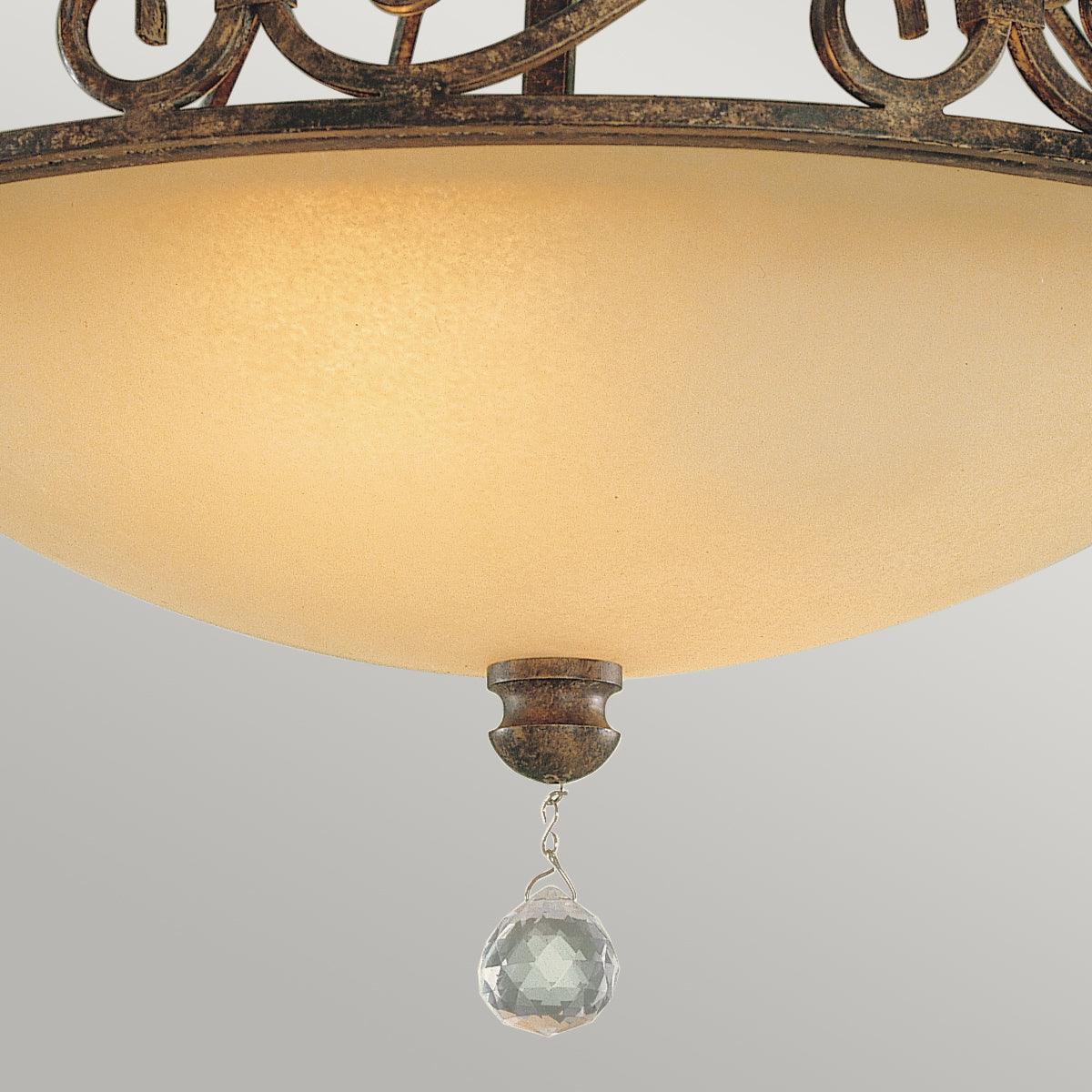 Feiss Chateau 2 Light Bronze Ceiling Semi-Flush Image 2