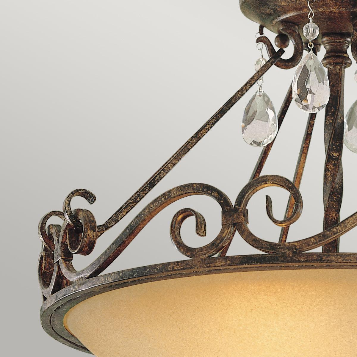Feiss Chateau 2 Light Bronze Ceiling Semi-Flush Image 3