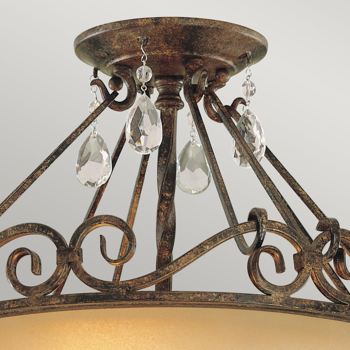 Feiss Chateau 2 Light Bronze Ceiling Semi-Flush Image 4