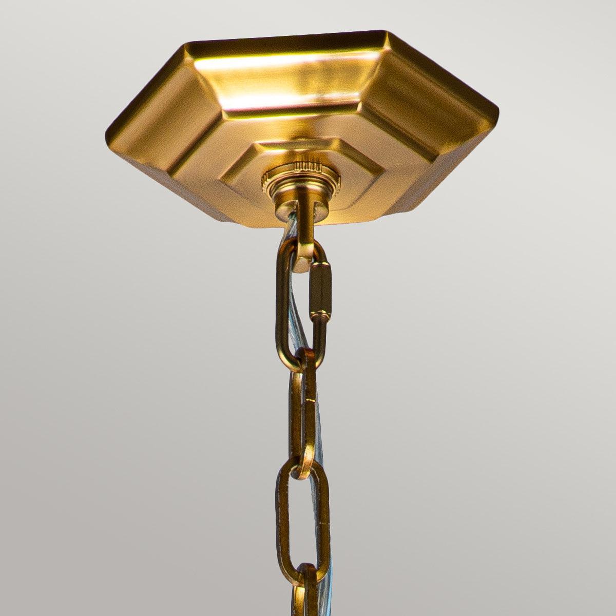 Feiss Corinne 3 Light Medium Brass Pendant-Ceiling Pendant Lights-Elstead Lighting-4-Tiffany Lighting Direct