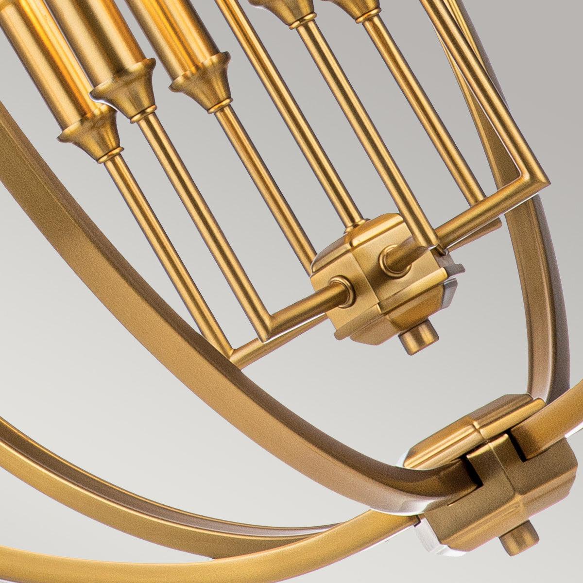 Feiss Corinne 6 Light Brass Pendant-Ceiling Pendant Lights-Elstead Lighting-4-Tiffany Lighting Direct