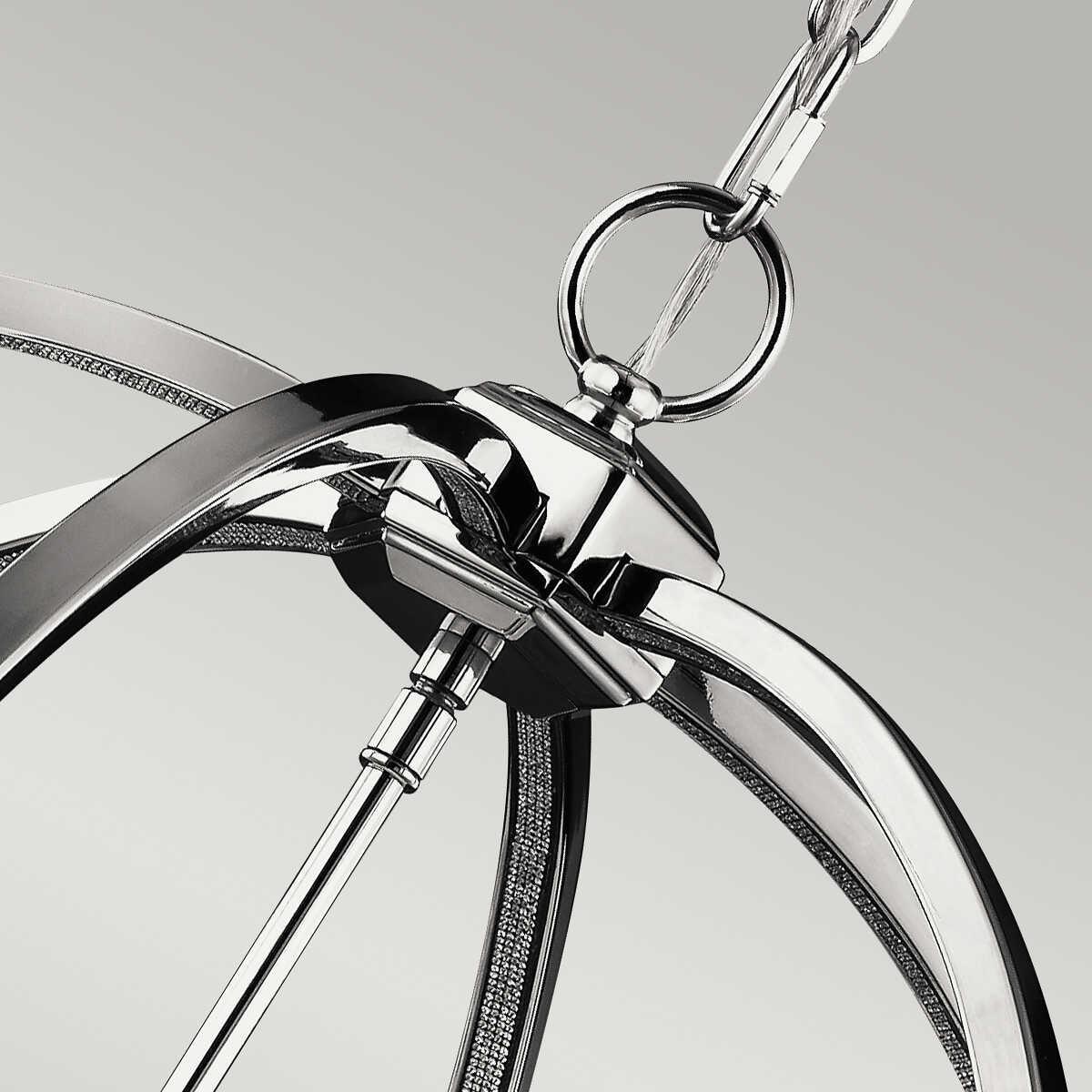 Feiss Corinne 6 Light Polished Nickel Pendant Ceiling Light-Ceiling Pendant Lights-Elstead Lighting-6-Tiffany Lighting Direct