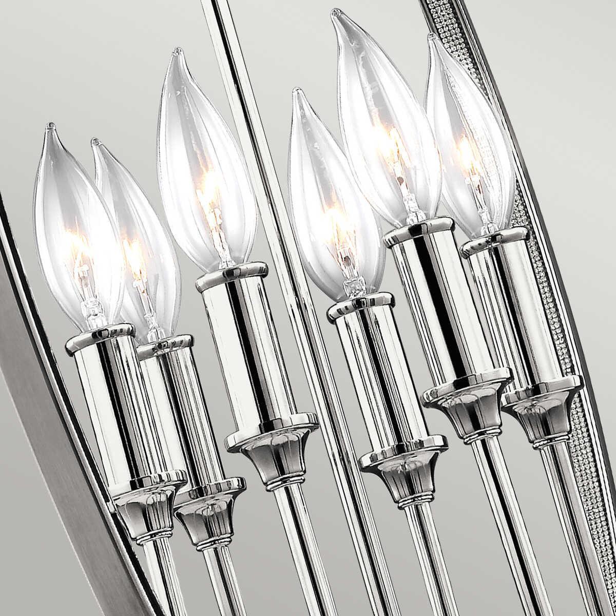 Feiss Corinne 6 Light Polished Nickel Pendant Ceiling Light-Ceiling Pendant Lights-Elstead Lighting-8-Tiffany Lighting Direct