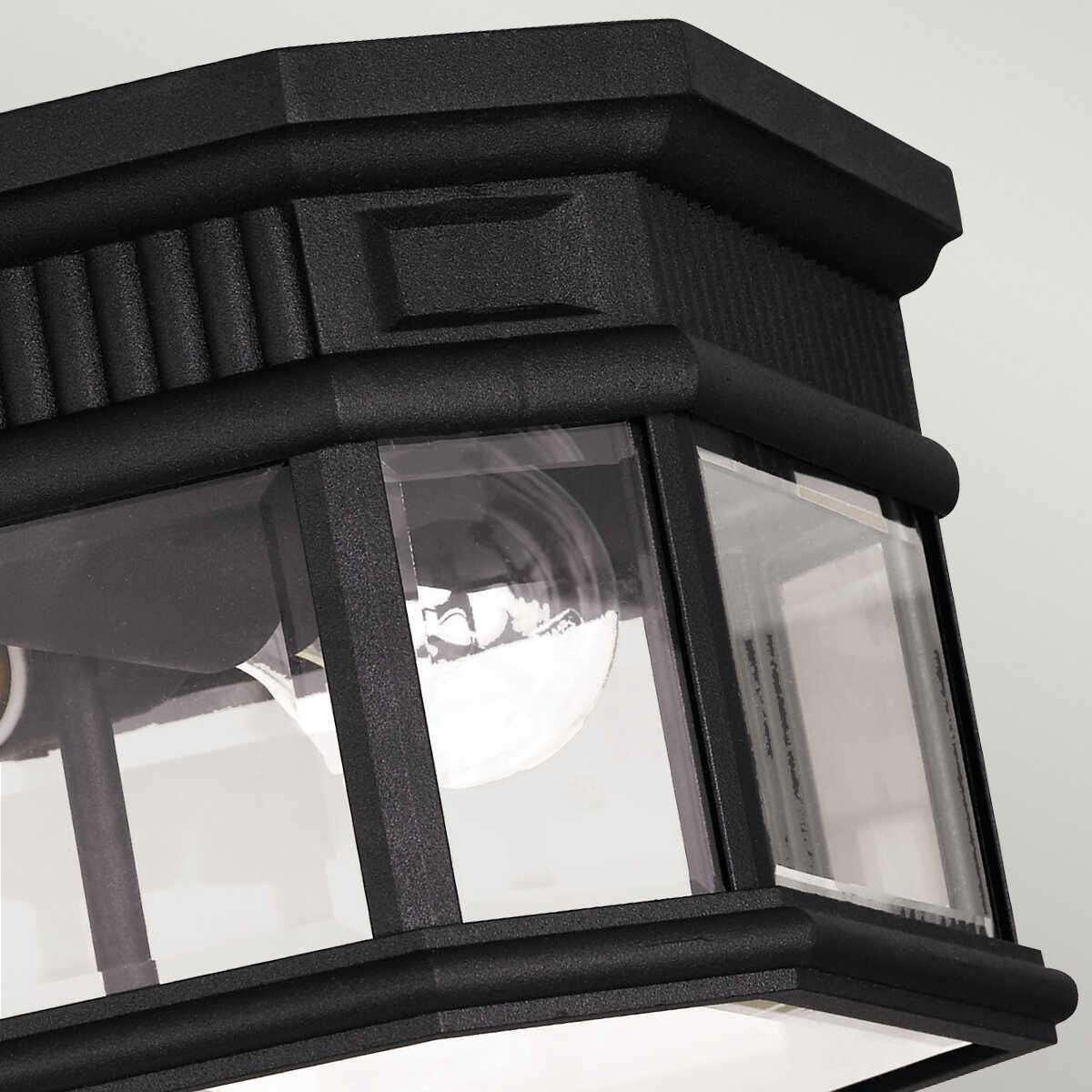 elstead cotswold lane black outdoor flush ceiling lantern Living Room Close Up