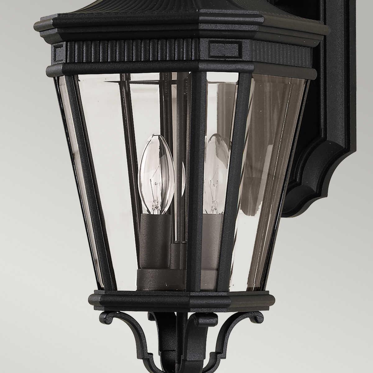 elstead cotswold lane black outdoor medium wall lantern Close Up LED Bulb
