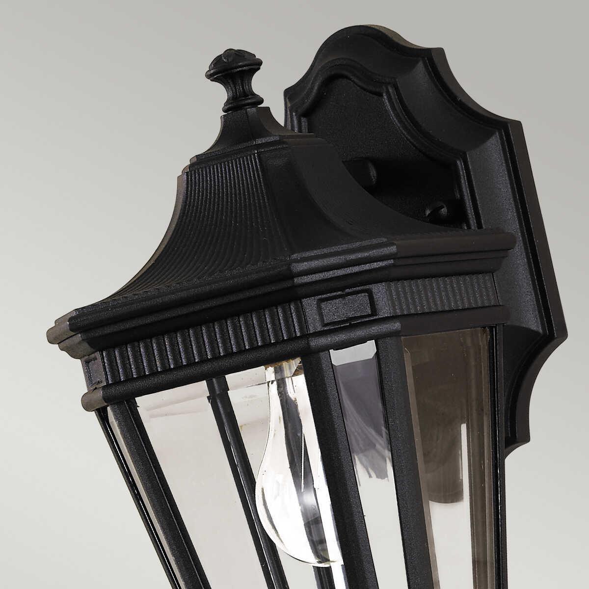 elstead cotswold lane black small outdoor wall lantern Detailed Close Up