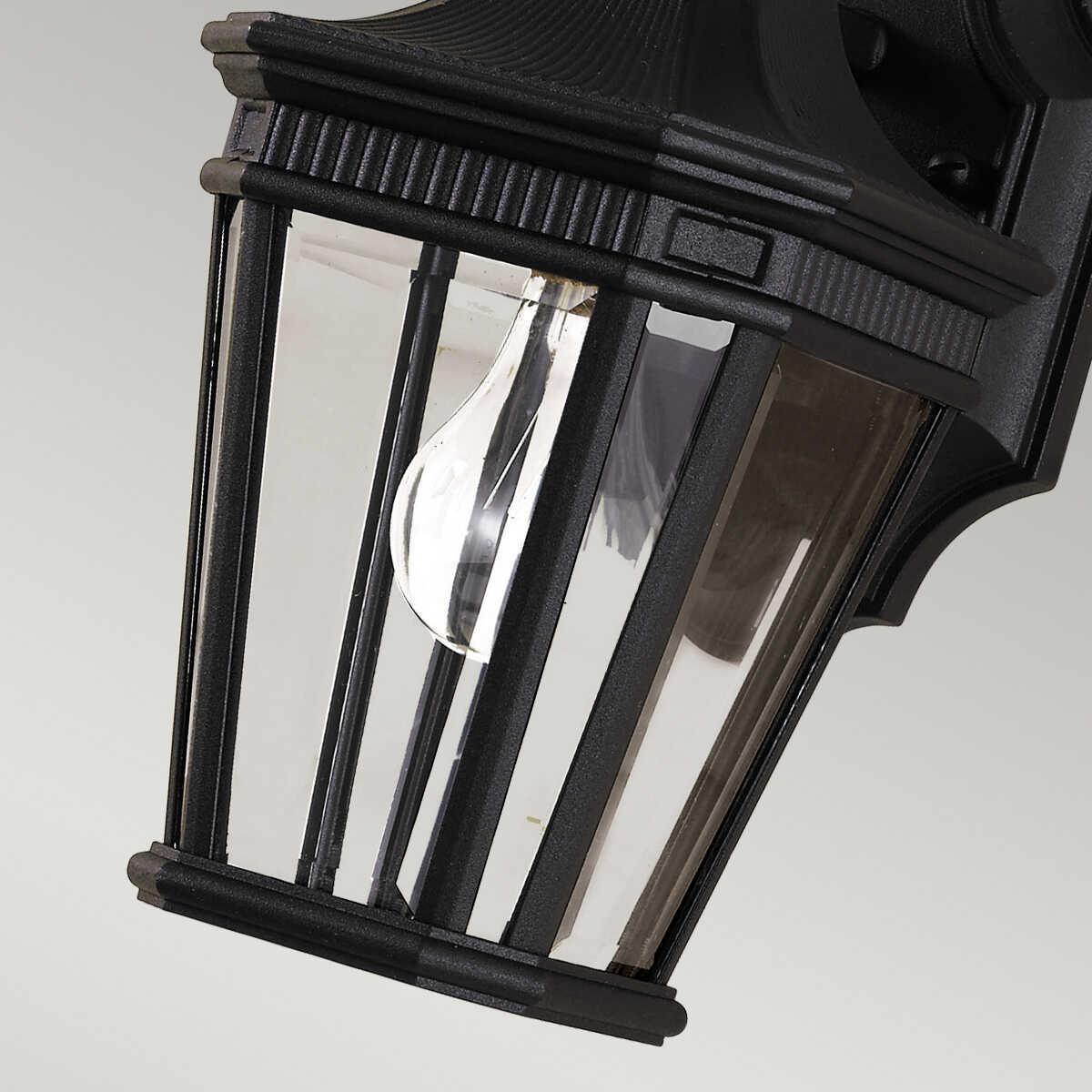 elstead cotswold lane black small outdoor wall lantern Living Room Close Up