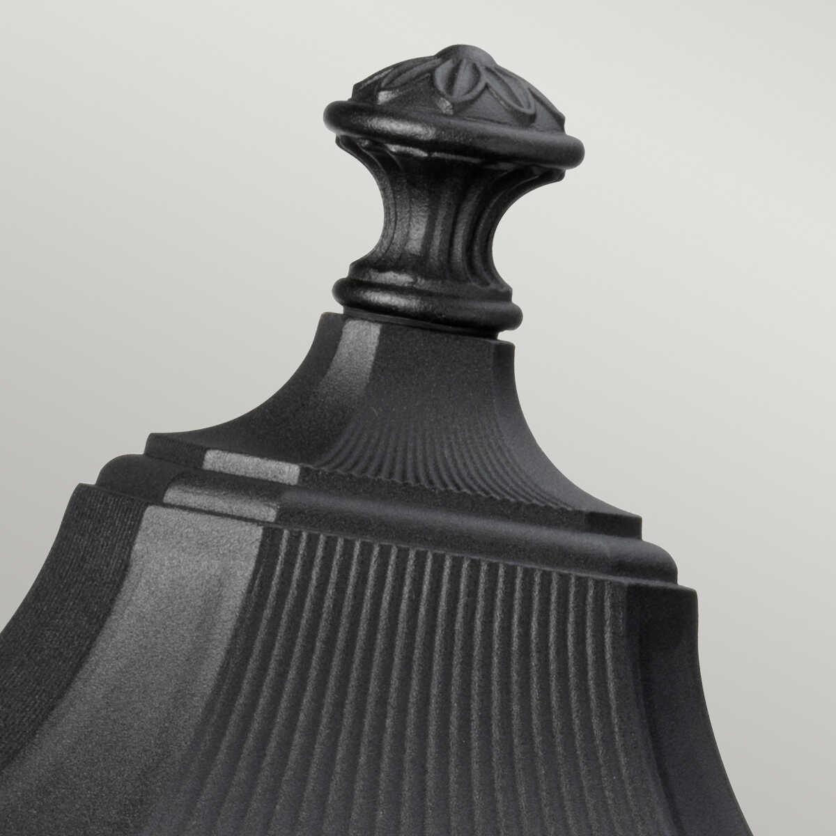 elstead cotswold lane black large outdoor pedestal lantern Detailed Close Up