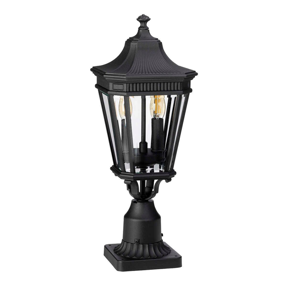 elstead cotswold lane black medium outdoor pedestal lantern Other Close Up