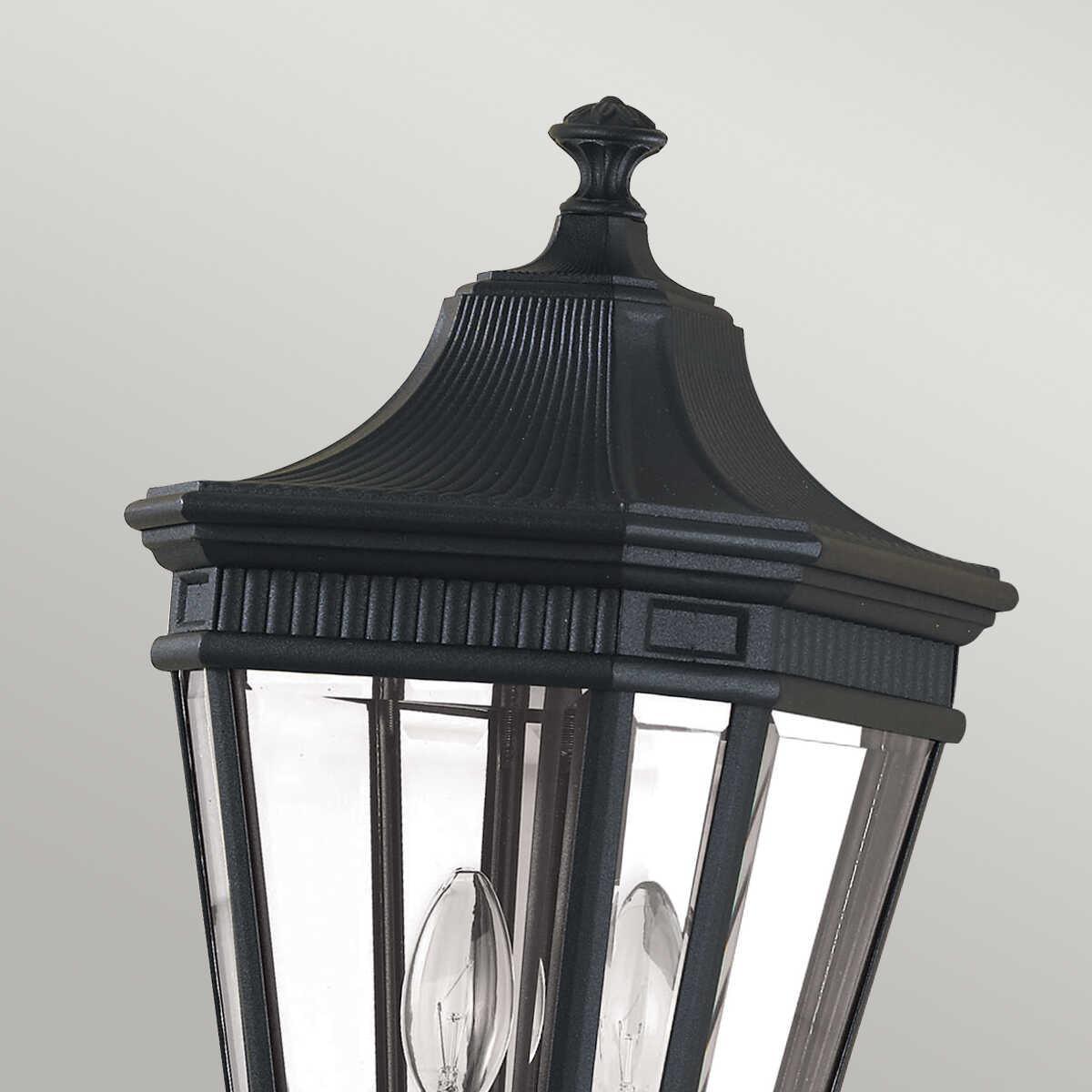 elstead cotswold lane black medium outdoor pillar lantern Detailed Close Up