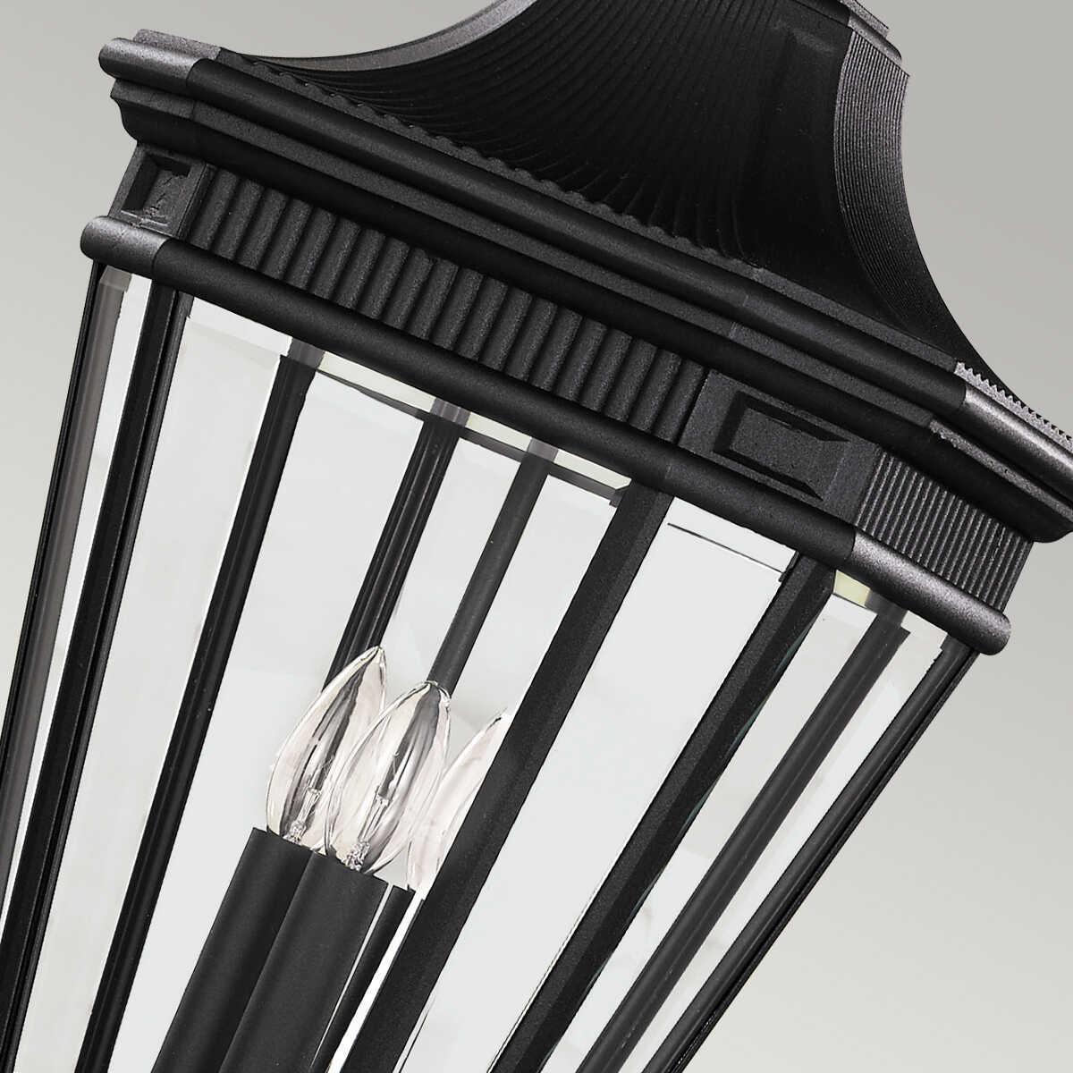 elstead cotswold lane black large outdoor pendant lantern Close Up LED Bulb