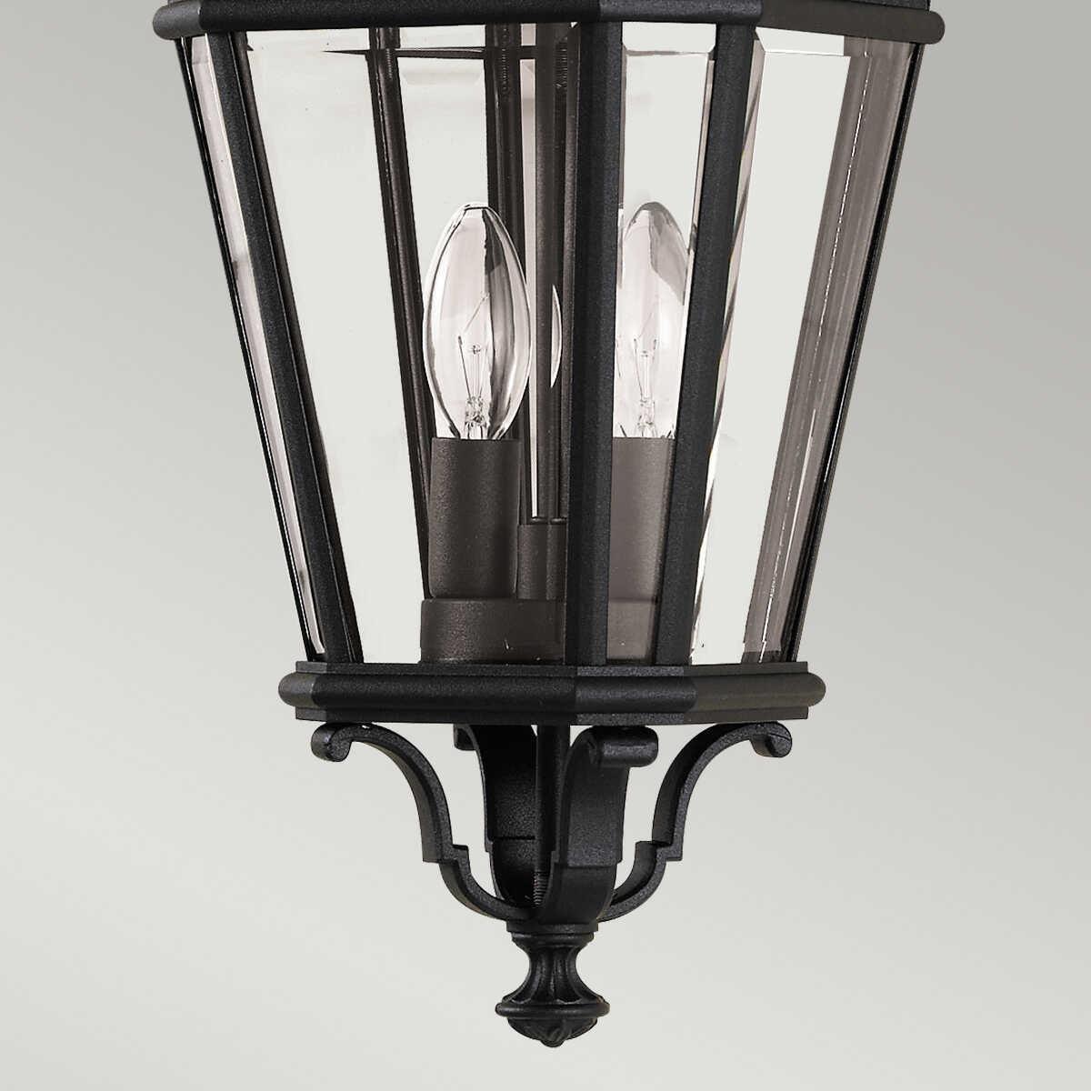 elstead cotswold lane black medium outdoor pendant lantern Close Up LED Bulb
