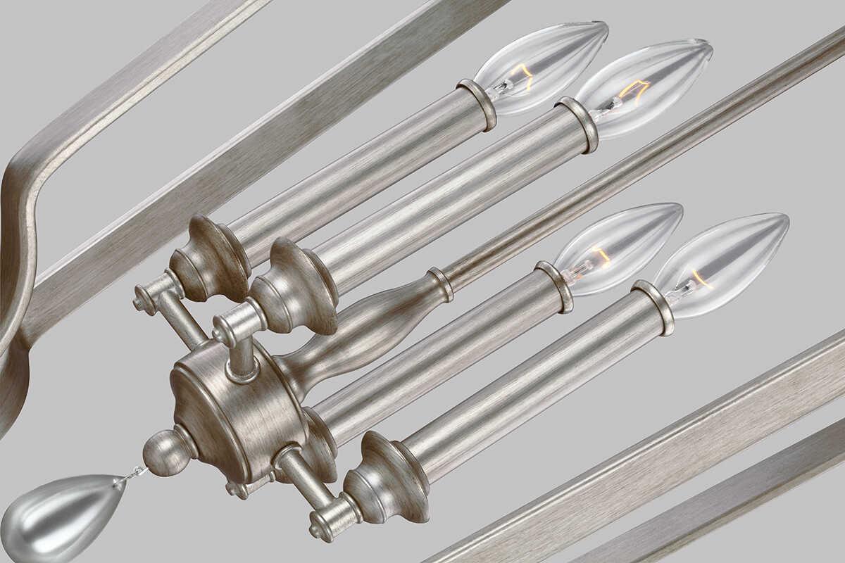 Feiss DeWitt 4 Light Foyer Silver Chandelier-Ceiling Pendant Lights-Elstead Lighting-6-Tiffany Lighting Direct