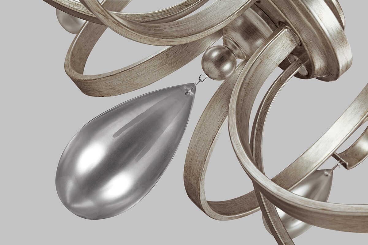 Feiss DeWitt 9 Light Chandelier Ceiling Light - Sunrise Silver-Elstead Lighting-2-Tiffany Lighting Direct