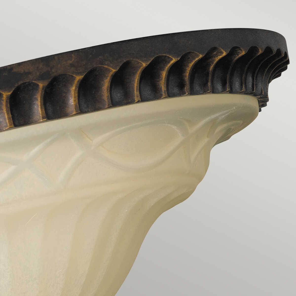 Elstead Feiss Drawing Room Bronze Flush Ceiling Light Living room close up