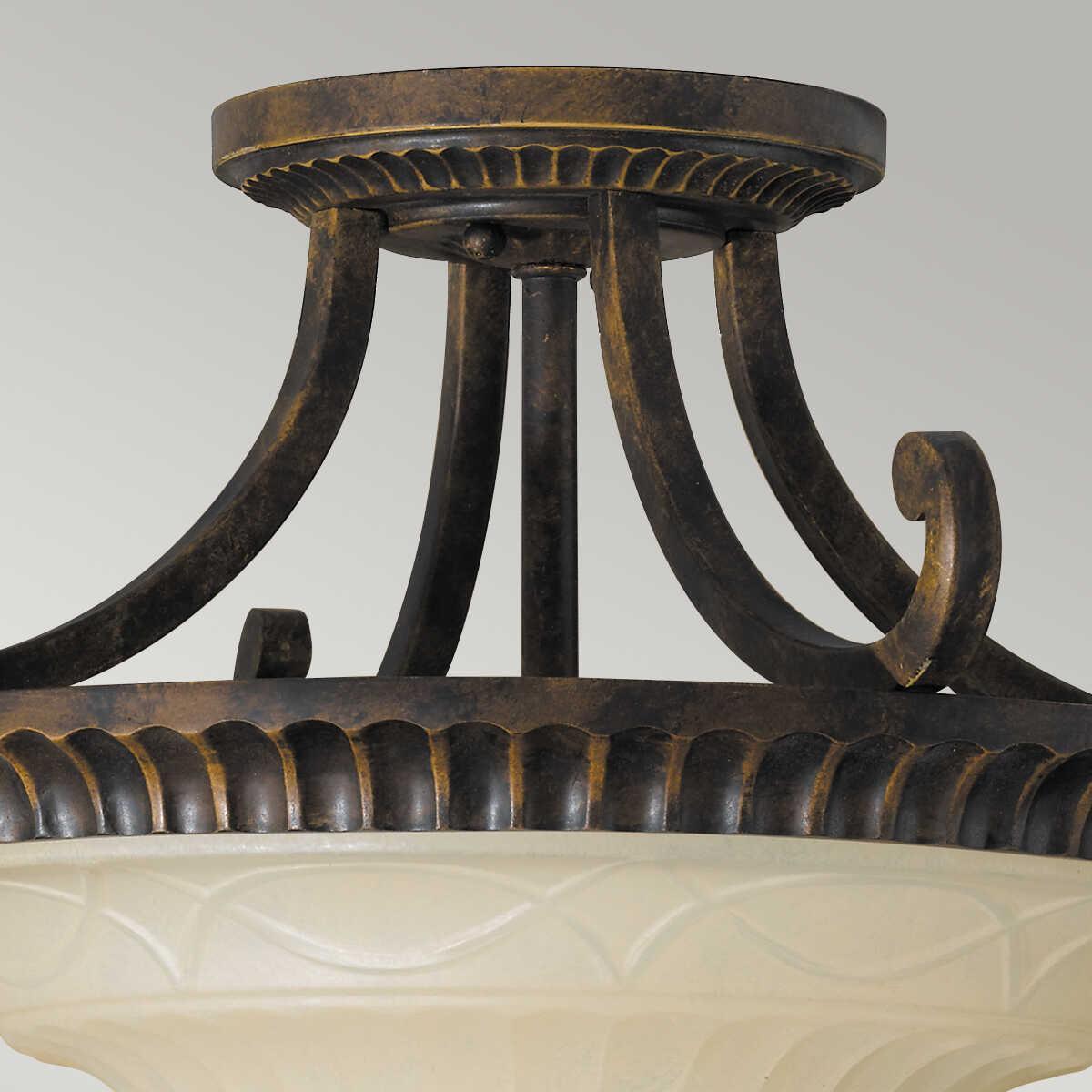 Elstead Feiss Drawing Room Semi-Flush Ceiling Light Hallway close up