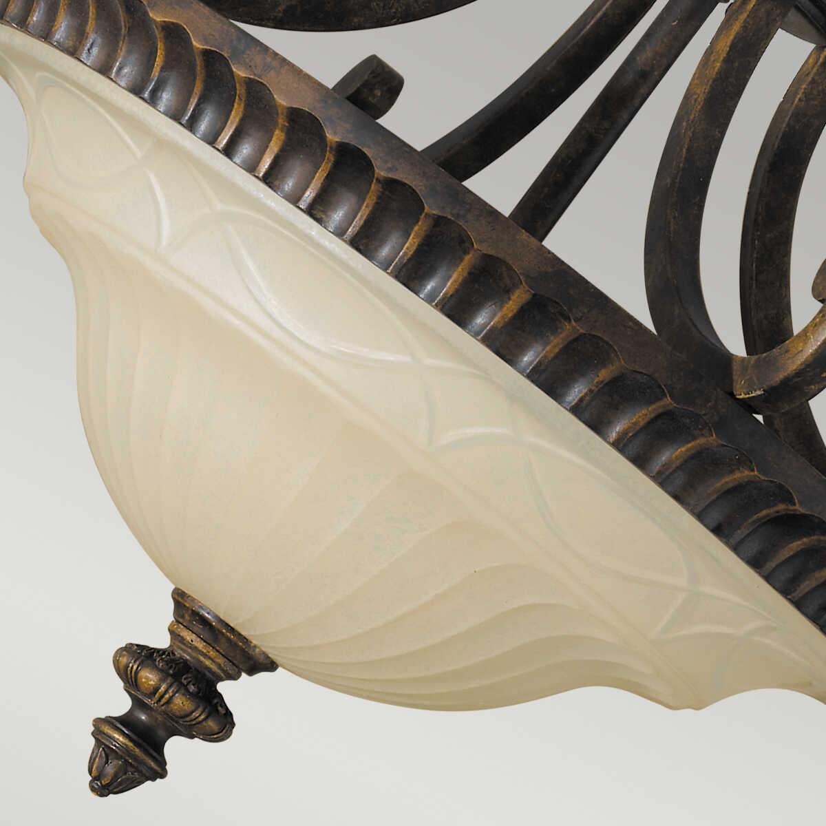 Elstead Feiss Drawing Room Semi-Flush Ceiling Light Living room wide shot