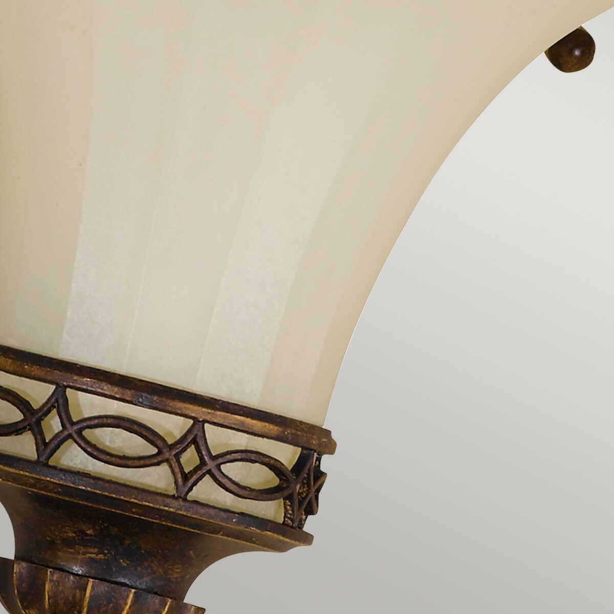 feiss drawing room 1 light small walnut wall uplighter Detailed Close Up