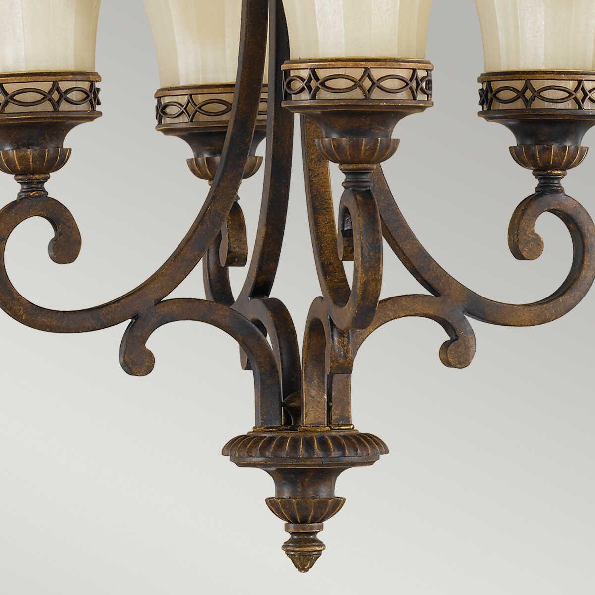 Feiss Drawing Room 4 Light Walnut Chandelier-Elstead Lighting-7-Tiffany Lighting Direct