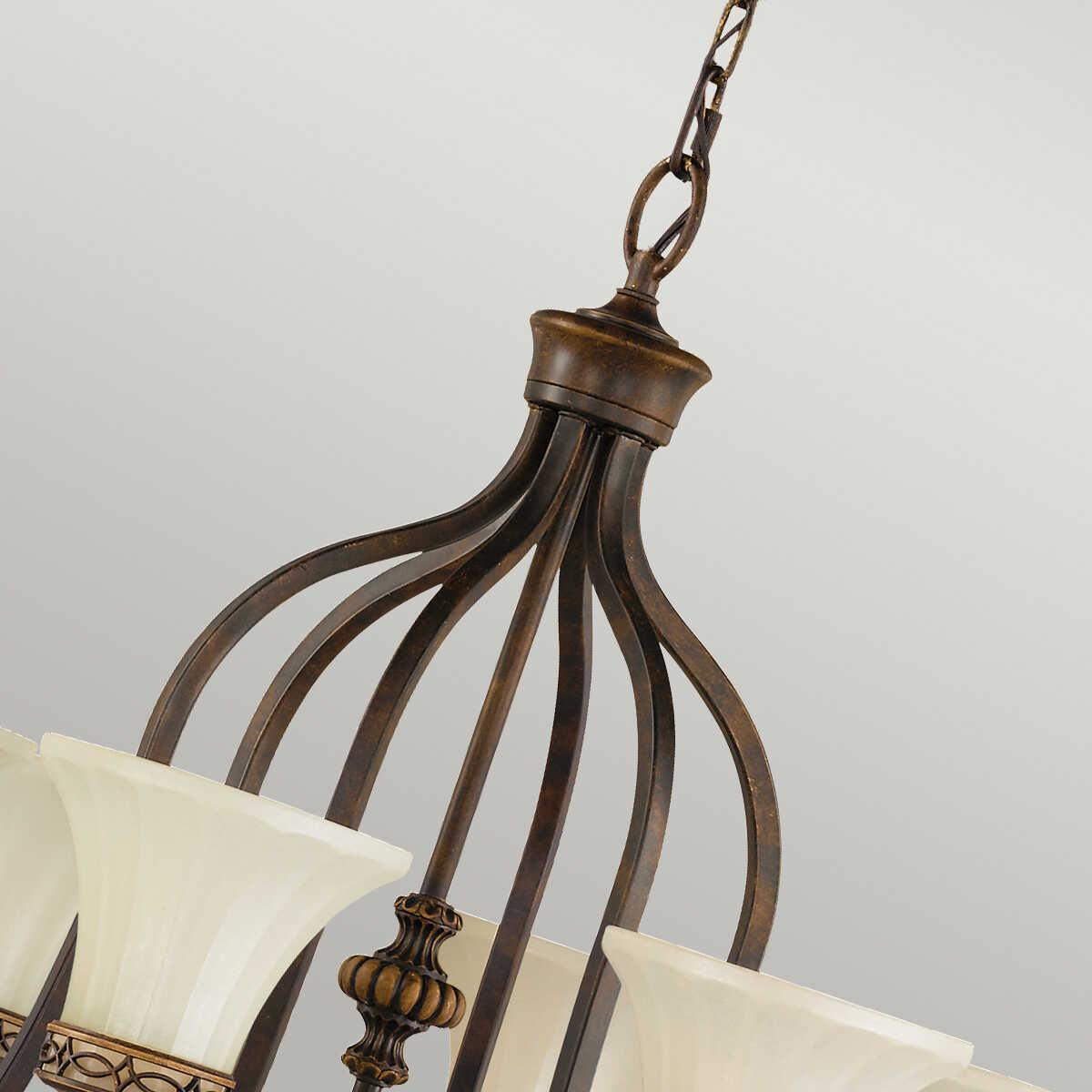 Elstead Feiss Drawing Room Walnut Finish 6 Light Chandelier-Elstead Lighting-5-Tiffany Lighting Direct